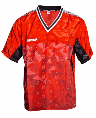 Tricouri - Tricou cu guler in V, "Prism", Top Ten, Rosu, M