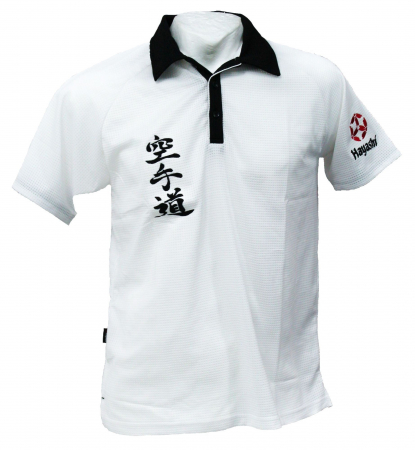 Omologate WKF - Tricou polo "WKF Karate-Do", aprobat WKF, Hayashi, Alb, S
