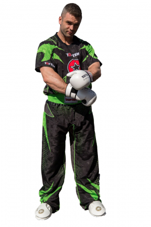 Dobok-uri, Uniforme, Combinezoane - Uniformă Kickboxing „Future”, aprobat WAKO, Top Ten, verde-negru, 180CM