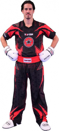 Echipamente sportive copii - Uniformă Kickboxing „Future”, aprobat WAKO, Top Ten, rosu-negru, 200CM
