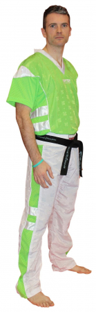 Echipamente sportive copii - Uniformă Kickboxing "NEON Limited", aprobat WAKO, Top Ten, Alb-Verde, 190 cm