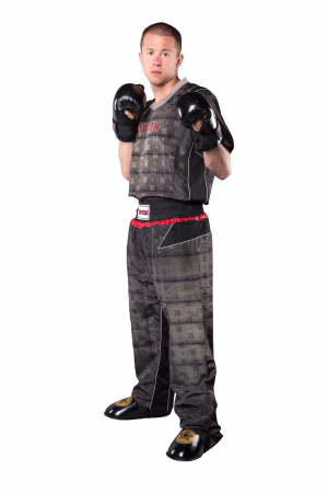 Echipamente sportive copii - Uniformă Kickboxing "Snake" aprobat WAKO, Top Ten, Negru-Argintiu, 190cm