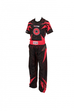 Uniformă Kickboxing „Future”, aprobat WAKO, Top Ten, rosu-negru, 130CM [1]