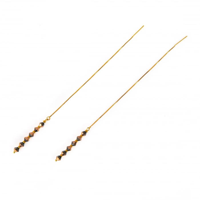 Cercei lungi cristale Iris Gold [2]