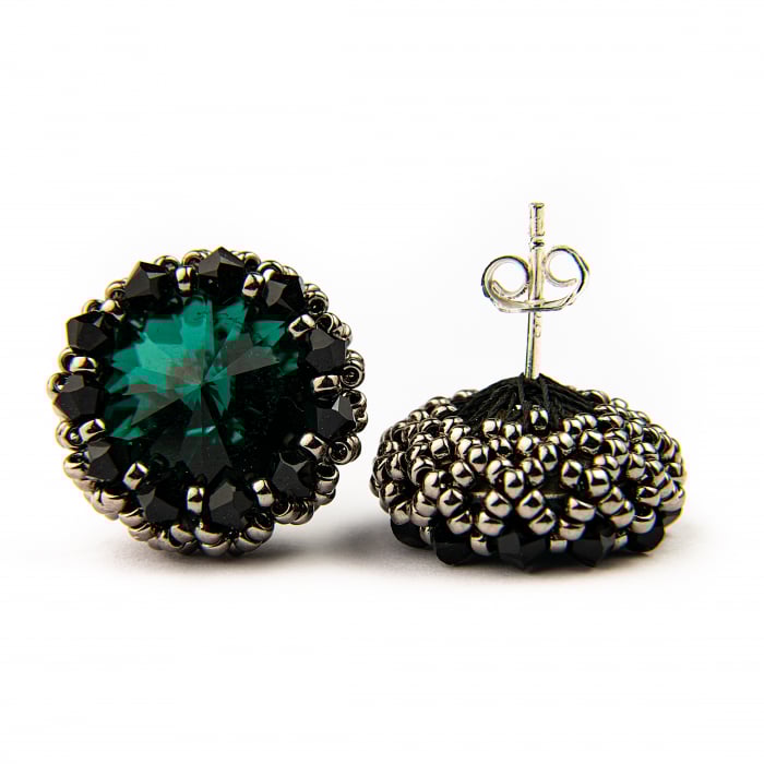 Royal Emerald crystal earrings [2]