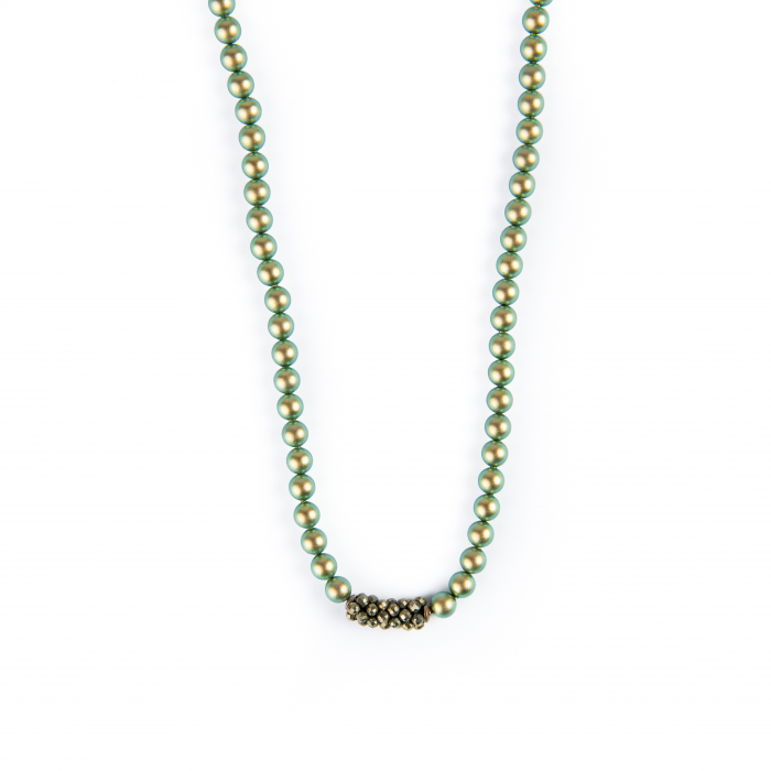 Colier perle iridescent green [2]
