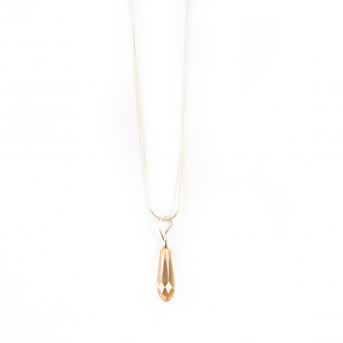 Teardrop Golden Shadow crystal pendant and earrings set [2]