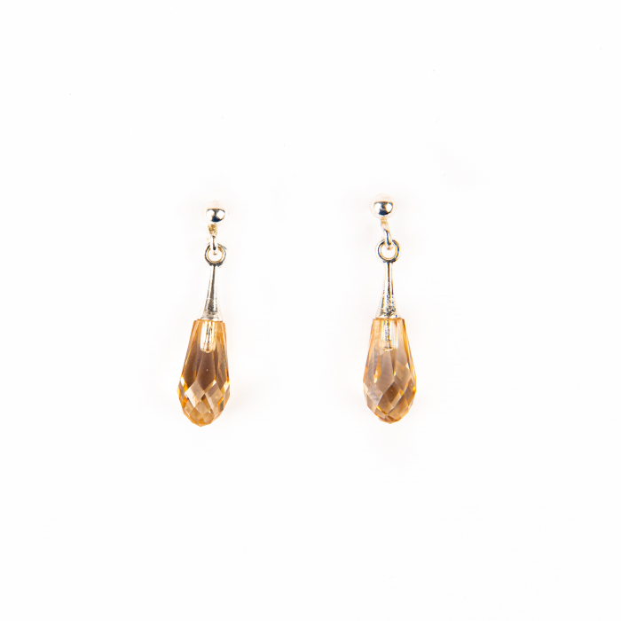 Teardrop Golden Shadow crystal pendant and earrings set [3]