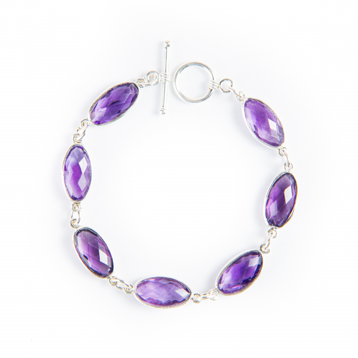 Oval Amethyst semi-precious stone bracelet [1]