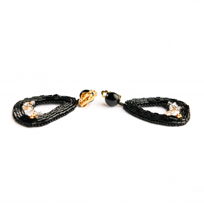Blak Gray bracelet and earrings set [4]