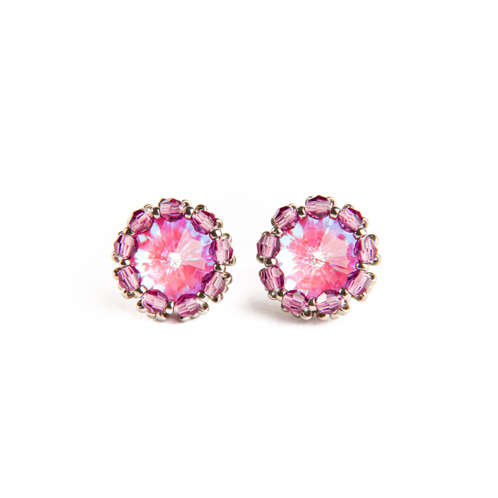 Cercei cristale Lotus Pink DeLite [1]