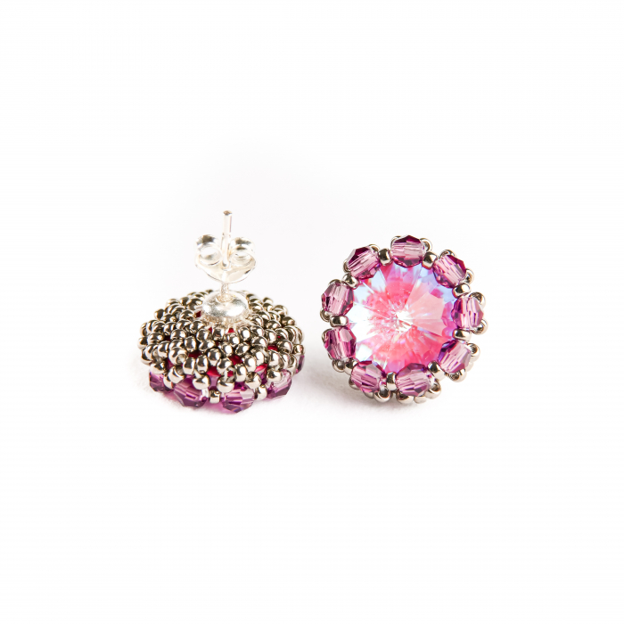 Cercei cristale Lotus Pink DeLite [2]