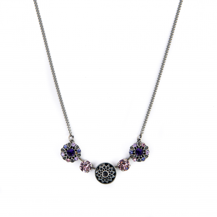 Colier cristale mov Antique Silver [1]
