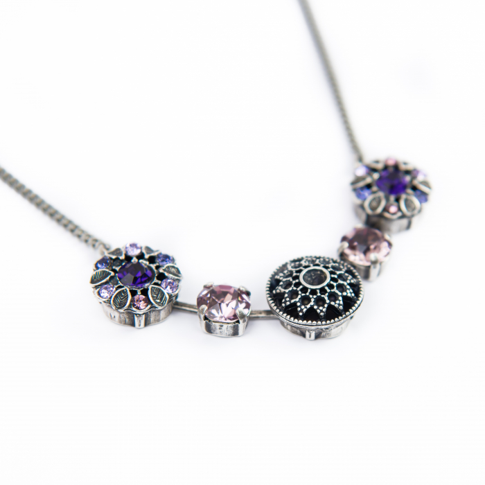 Colier cristale mov Antique Silver [2]
