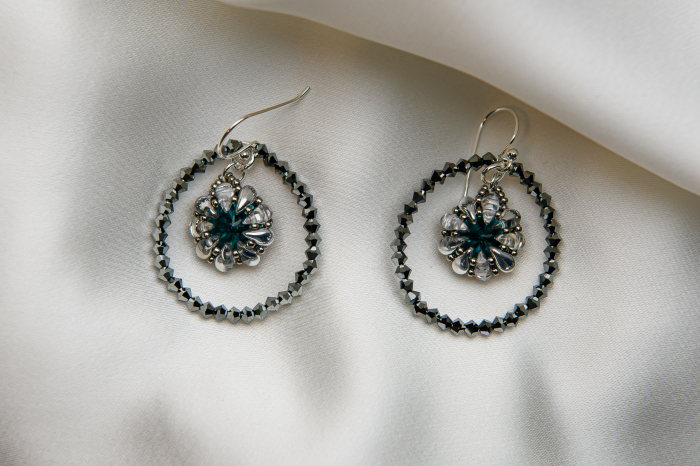 Cercei cristale Blue Zircon [3]