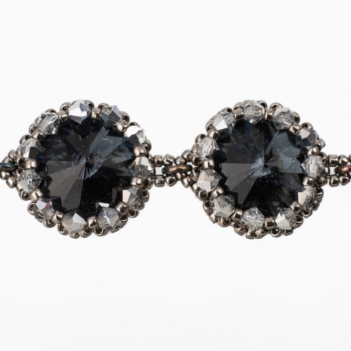 Bratara argint cristale Austria black diamond margele japoneze [2]