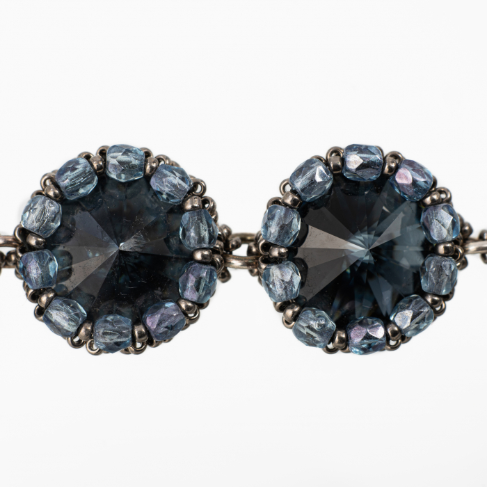 Bratara argint cristale Austria montana blue margele japoneze [2]