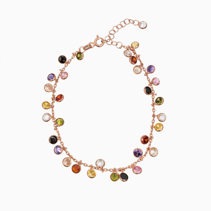 Bratara argint din argint accesorii din cristale multicolore cu diametrul de 4,5 mm lungime 17-21 cm [3]