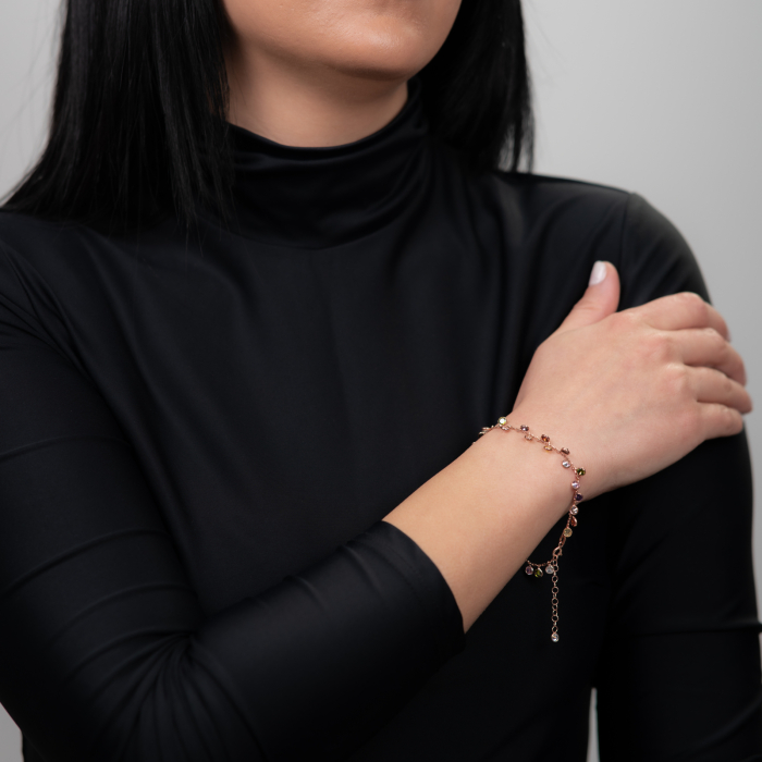 Bratara argint din argint accesorii din cristale multicolore cu diametrul de 4,5 mm lungime 17-21 cm [4]