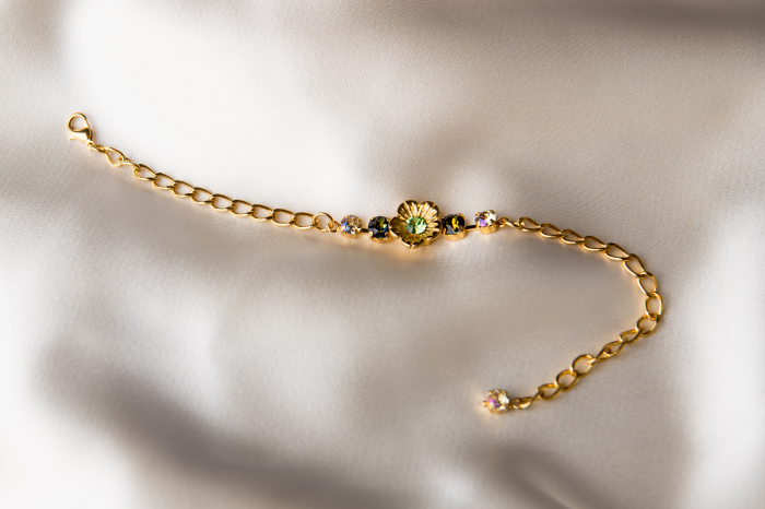 Bratara cristale Peridot Golden Plated [2]