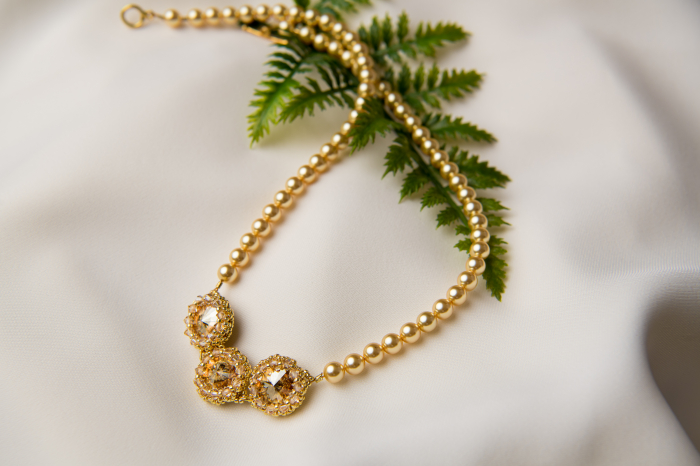 Colier din perle si cristale Golden [3]
