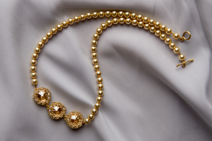 Colier din perle si cristale Golden [2]