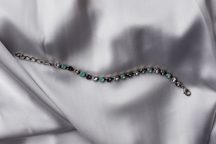 Mint Green Diamond Antique Silver Plated crystal bracelet [2]