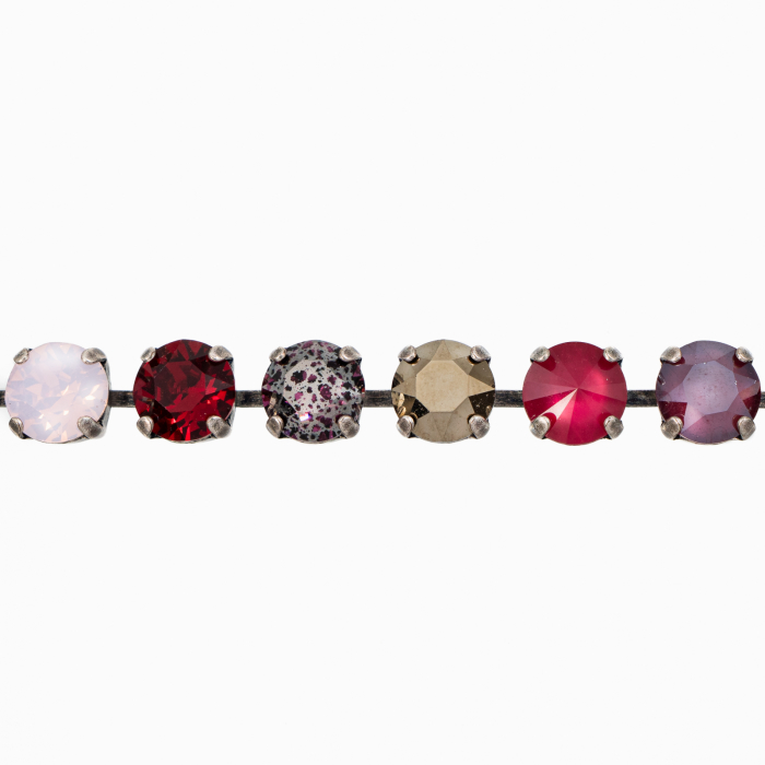 Bratara cristale Austria, mix culori royal red, siam, rose water opal, crystal, amethyst silver patina, light chrome, scarlet red [2]