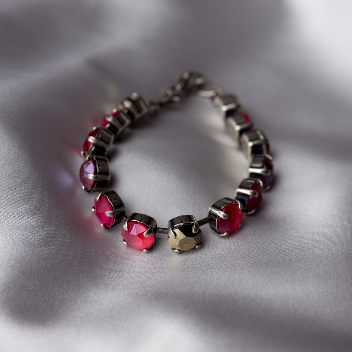 Bratara cristale Scarlet Antique Silver Plated [1]