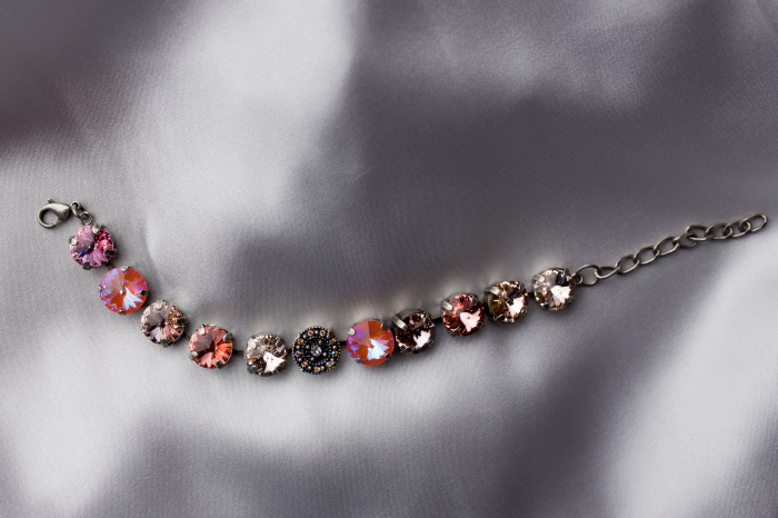 Peach Antique Silver Plated crystal bracelet [2]