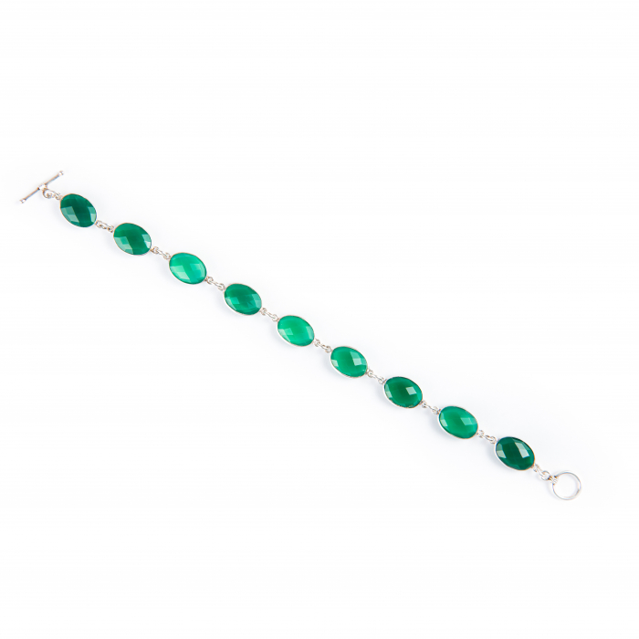 Bratara piatra semipretioasa onix verde oval [2]