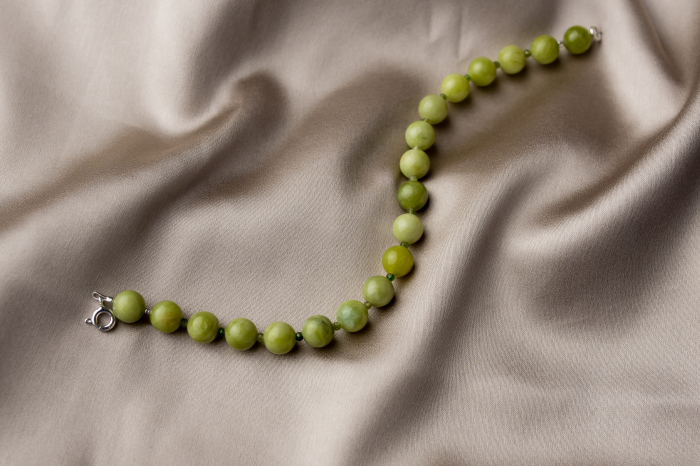 Jade semi-precious stone with micro faceted green Tourmaline bracelet [2]