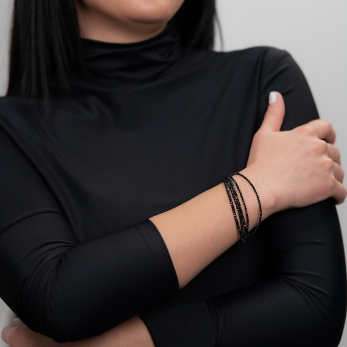 Bratara pietre semipretioase spinel microfatetat si spinel cubulete de 3 mm multisir 5 randuri  lungime 18,5 cm [3]