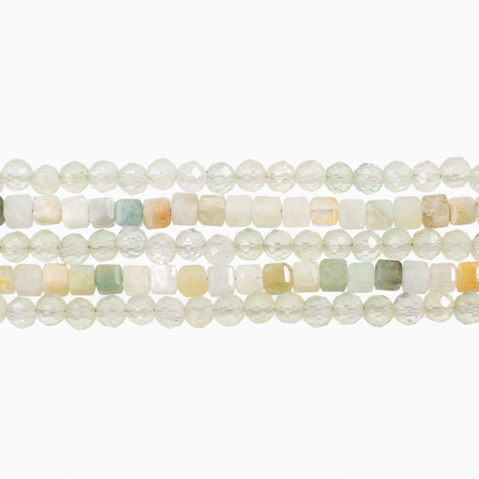 Bratara pietre semipretioasre multisr 5 randuri din prehnit si cubulete de crisopraz cu inchizatoare megnetica [2]