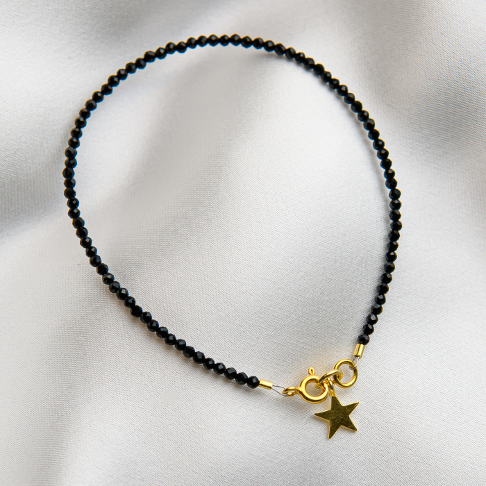 Black Spinel with golden star bracelet [1]