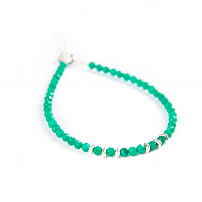 Micro faceted green Onyx bracelet [1]