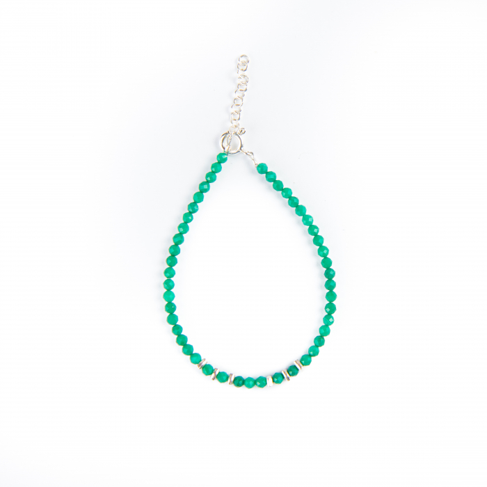 Micro faceted green Onyx bracelet [2]