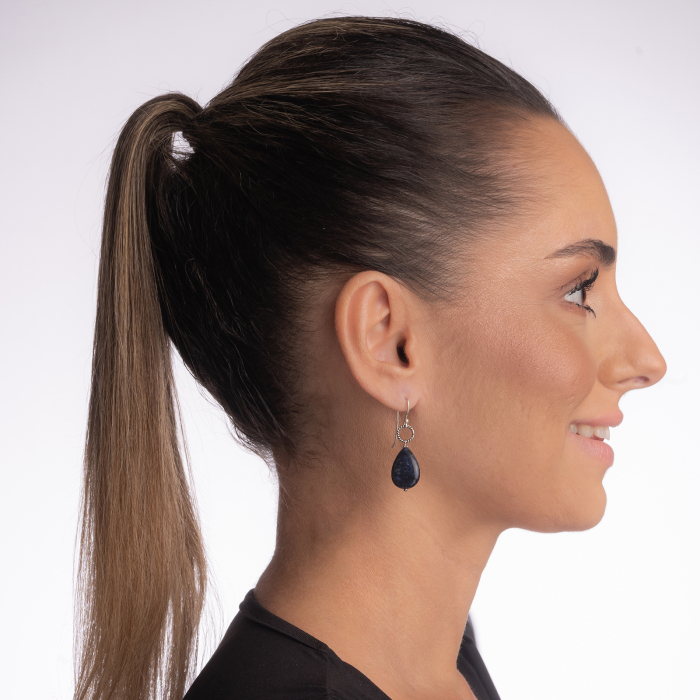 Cercei argint pietre semipretioase lapis lazuli briolete 18x13 mm [3]