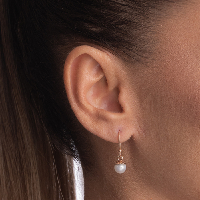 Cercei argint placat aur galben si perla de cultura alba de 7 mm [3]