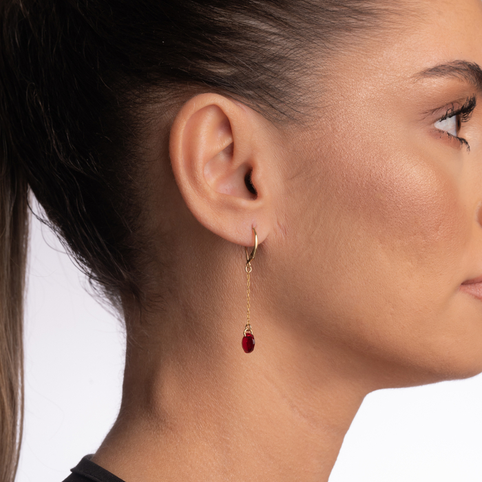 Cercei cristale Austria light siam disc 8 mm Gold filled 1/20 14K [3]