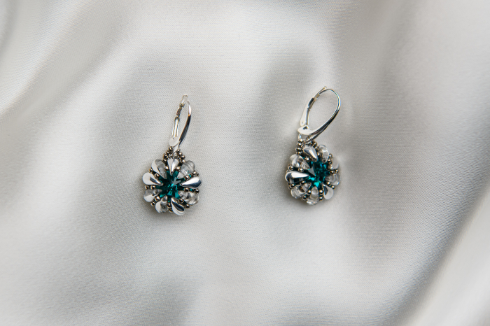 Cercei cristale Blue Zircon cu tortite [2]