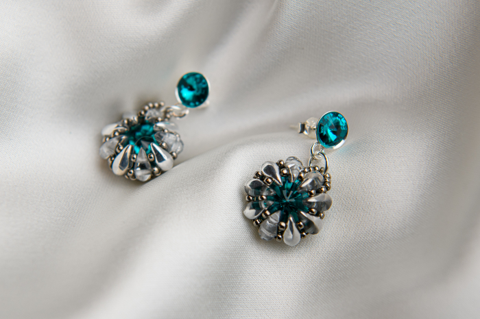 Cercei cristale Blue Zircon [4]