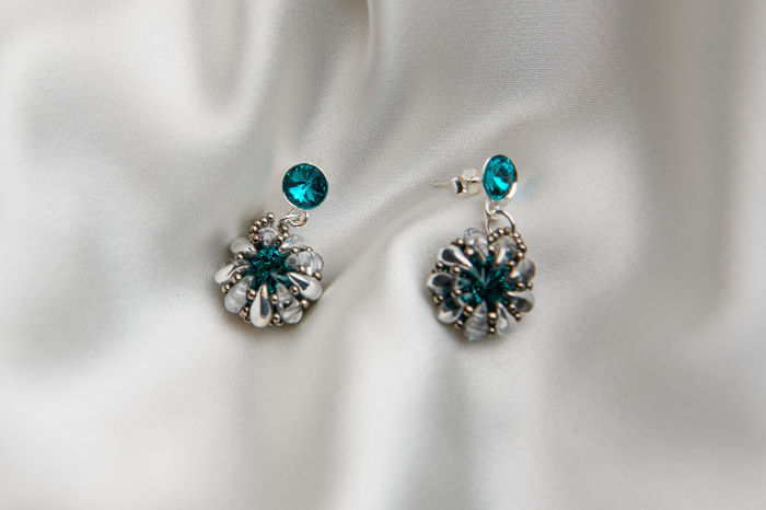 Cercei cristale Blue Zircon [3]