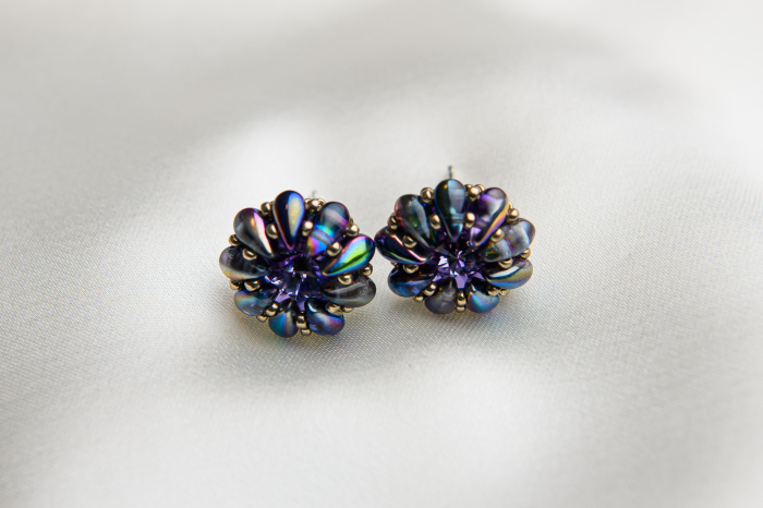 Silver Tanzanite crystal earrings [2]