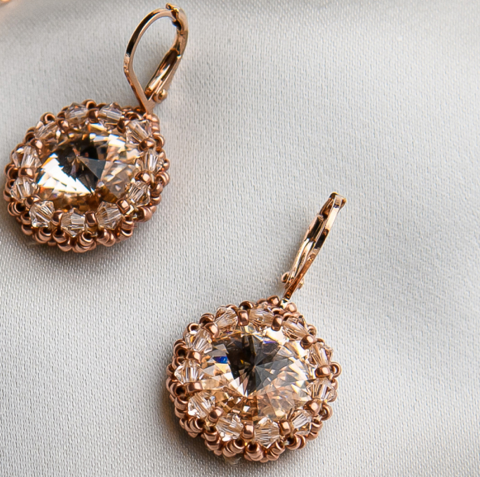 Couture Pink Vintage crystal and pearl earrings [1]