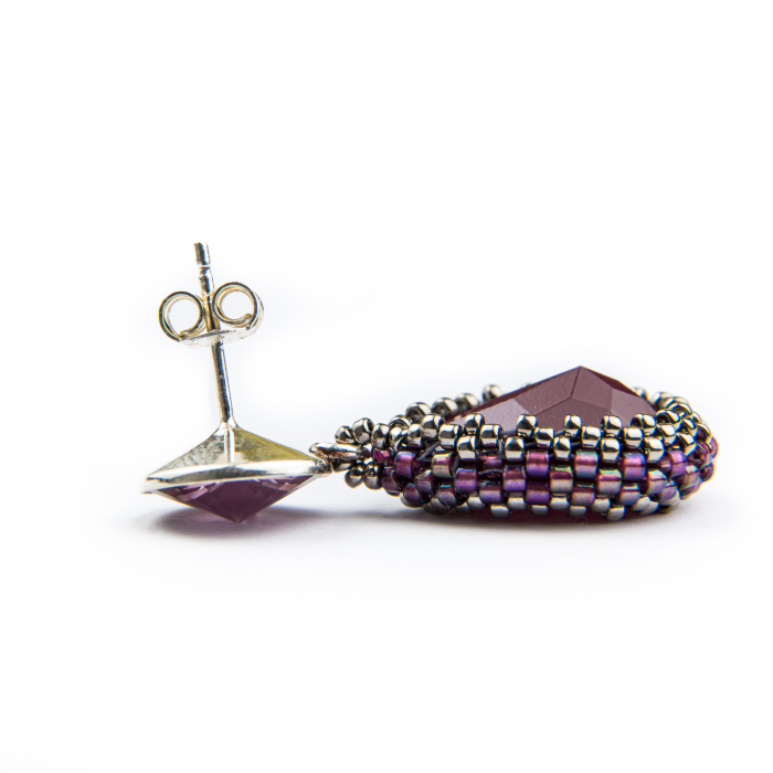 Indian Ruby and Antique Pink crystal earrings [2]