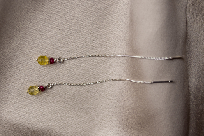 Natural Citrine with Ruby ​​accents earrings [2]