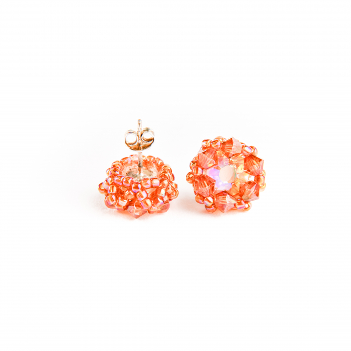 Rose Peach crystal earrings [1]