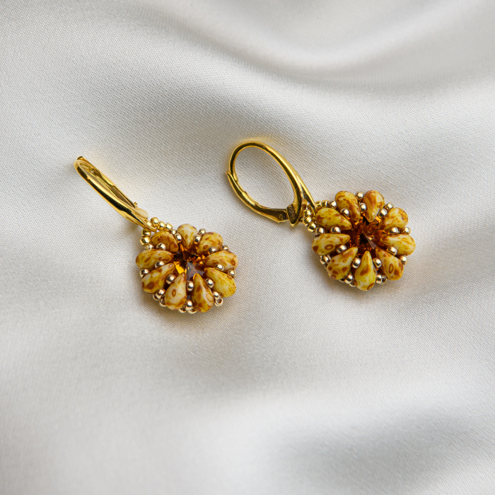 Cercei cristale Topaz Gold cu tortite [1]