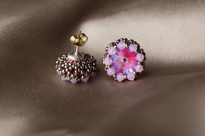 Cercei cristale Lotus Pink DeLite [2]
